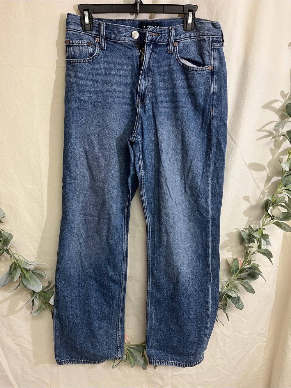 Aeropostale Women's Straight Leg Blue Jeans